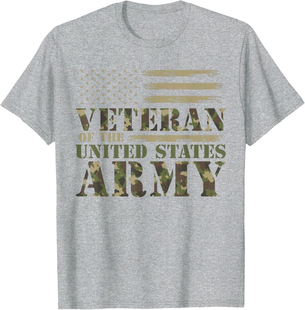 Veteran of The US Army Camouflage US Flag Veteran TShirt 100 Cotton ONeck Short Sleeve Summer Casual Mens Tshirt Streetwear