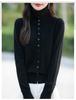 Women's Thick Knit High Collar Cardigan Sweater - Autumn/Winter Loose Long Sleeve Buttoned Jacket