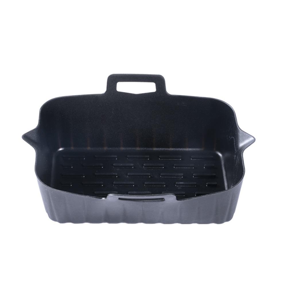 Silicone Air Fryer Baking Pan - Rectangular, Heat-Resistant, Oil-Draining Liner Mat