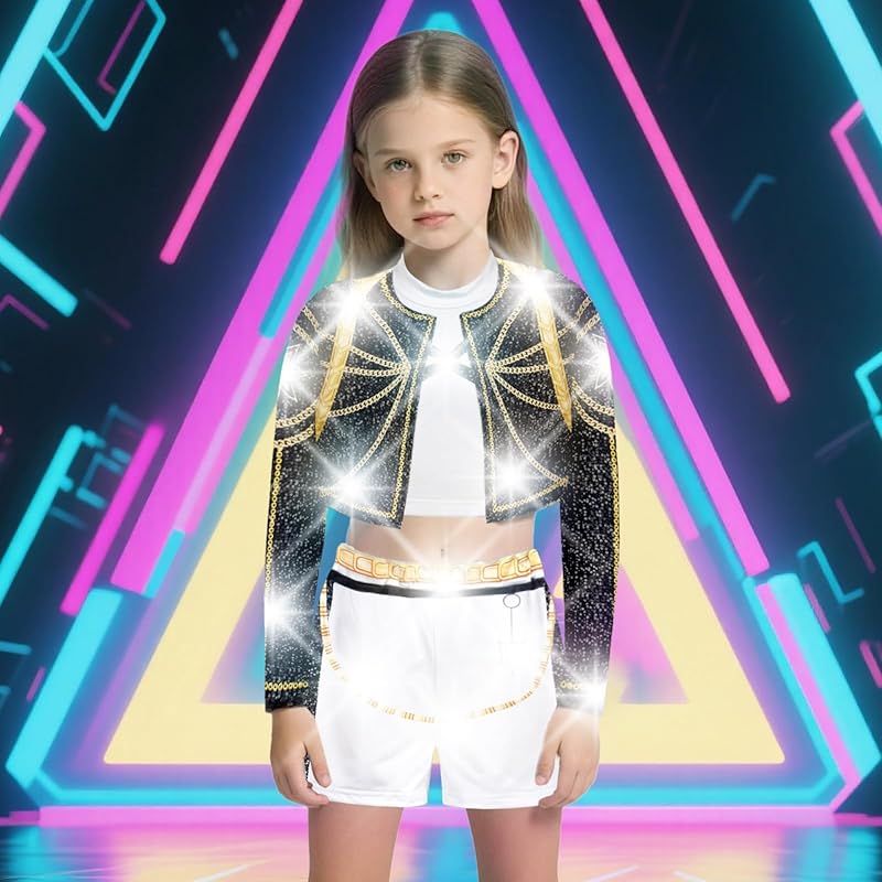 Fansaara KPOP Girls' Devil Anime Movie Hunters Cosplay Costume, Cute Kids' Witch Costume for Parties, Events, Halloween, Christmas, School Festivals,