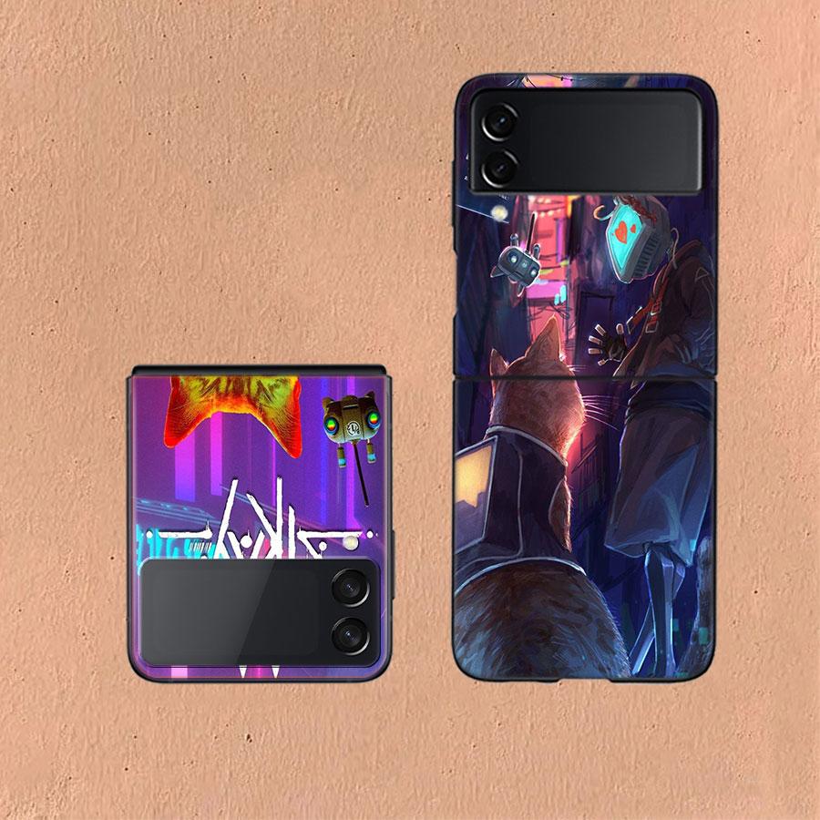 Game S-Stray Cat Phone Case For Samsung Z Flip 6 7 5G Galaxy Z Flip 5 4 3 5G Cases Shockproof Hard Cover TPU