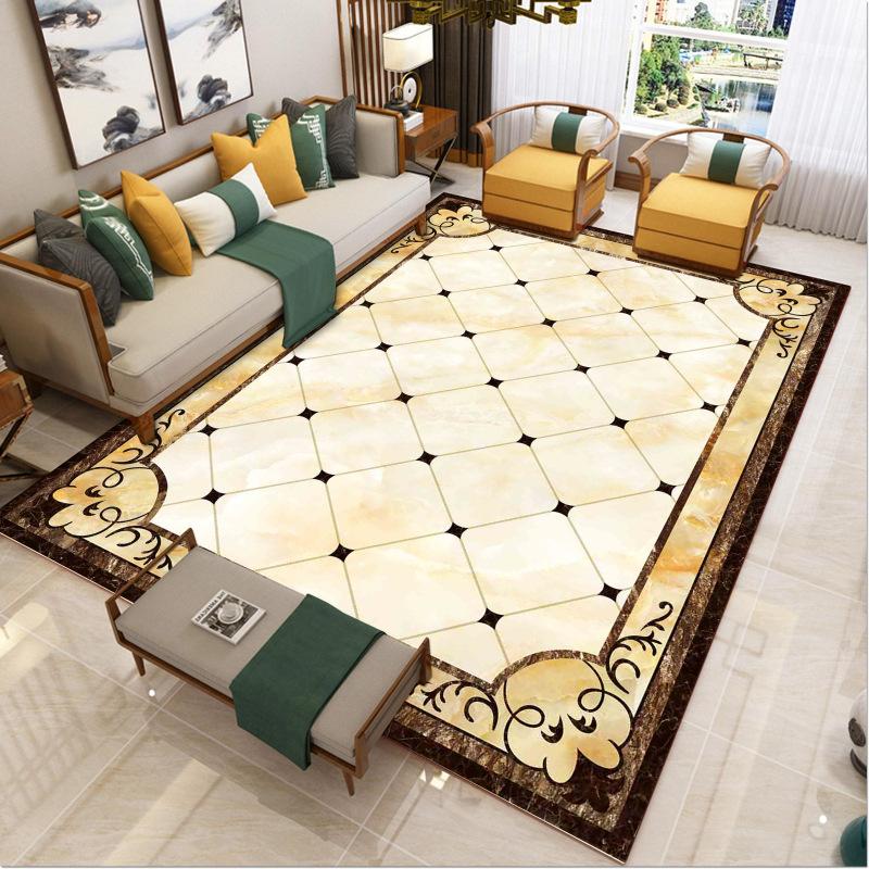Retro Study Carpet Nordic Minimalist Style Geometric Print Rug Suitable for Living Room Bedroom Terrace Multi-size Non-slip Mat