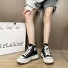 Frühling neue leinwand schuhe weibliche studenten high-top plattform weiße schuhe erhöhung casual bord schuhe vielseitig ins einzelnen schuhe