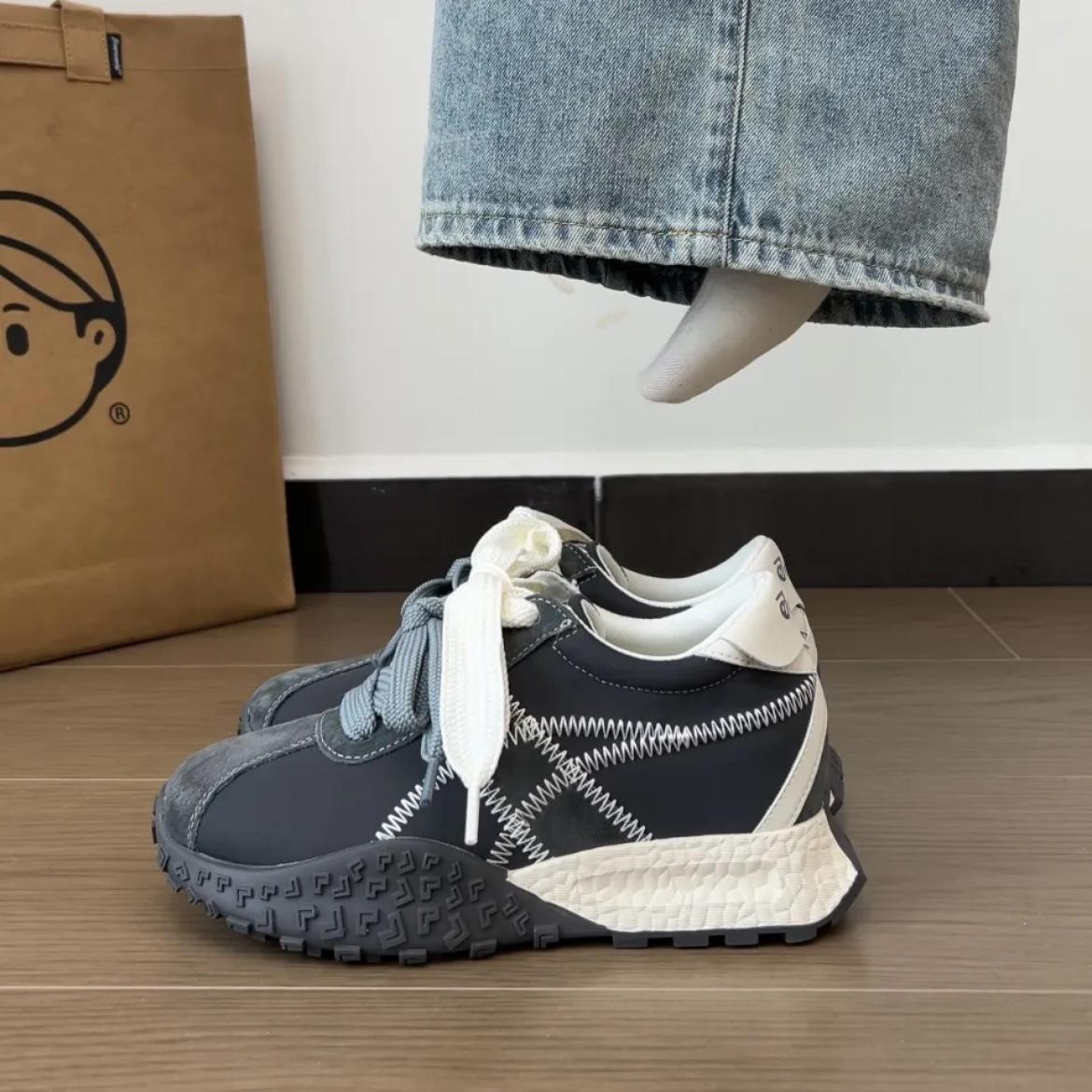 

[Увеличение роста на 7 см] Балетный стиль толстая подошва внутренняя платформа обувь Форрест Гамп небольшая обувь для увеличения роста повседневная спортивная женская обувь тренд 39 серый