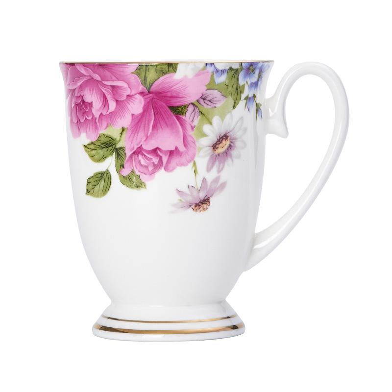 

Bone China Coffee Cup Creative Ceramic Flower Mug Exquisite Afternoon Tea Flower Tea Coffee Cup Home Oat Milk Mug Birthday Gift 350ML