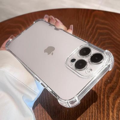 Funda de Lujo Transparente Clara a Prueba de Golpes Para iPhone 16 15 14 13 12 11 Pro Max Plus Fundas para Teléfono Parachoques Suave Cubierta Trasera Accesorio