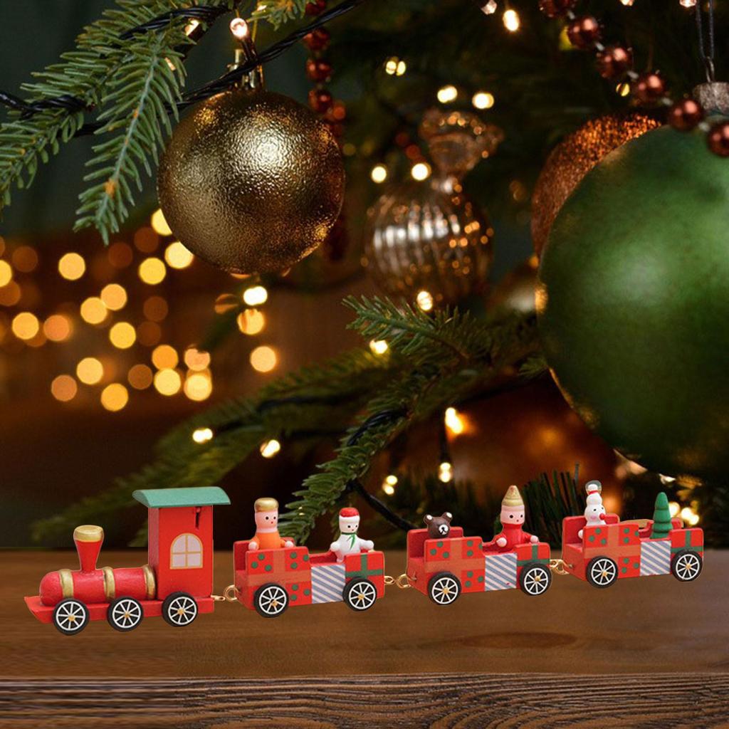 Xmas Train Ornament Table Decor Table Centerpieces Christmas Tree Decoration Train for Shop Window Outdoor Indoor Desktop Party