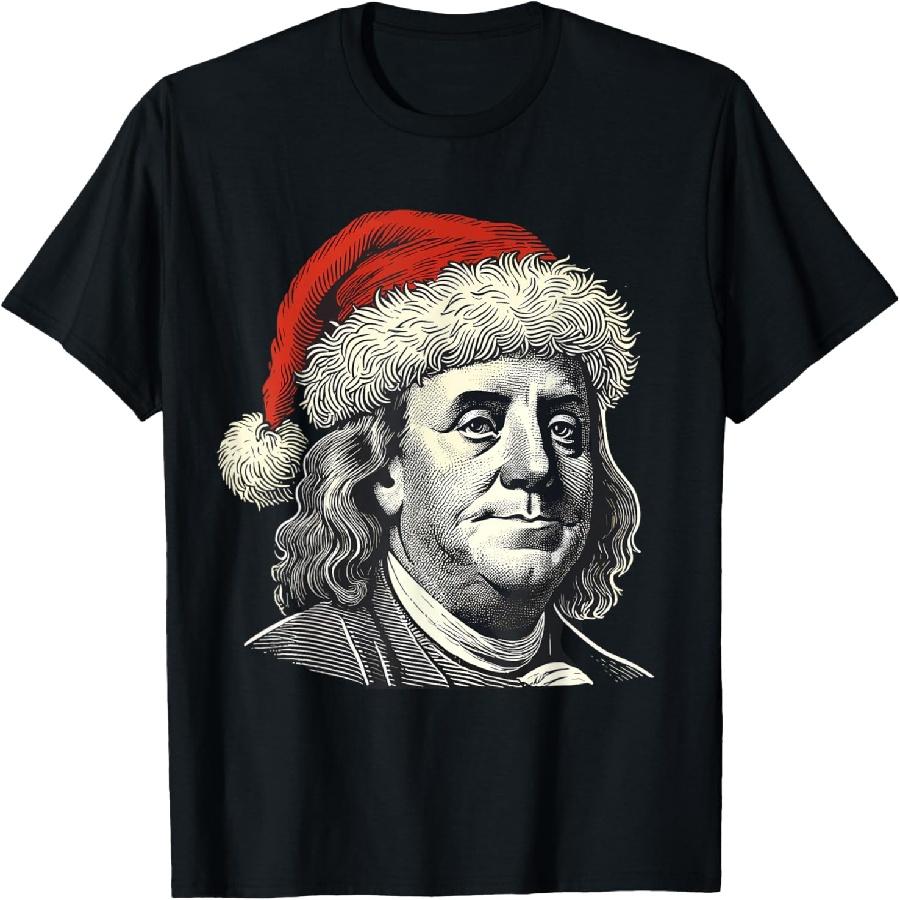 Patriotic Presidential Pajamas Christmas Benjamin Franklin T-Shirt S