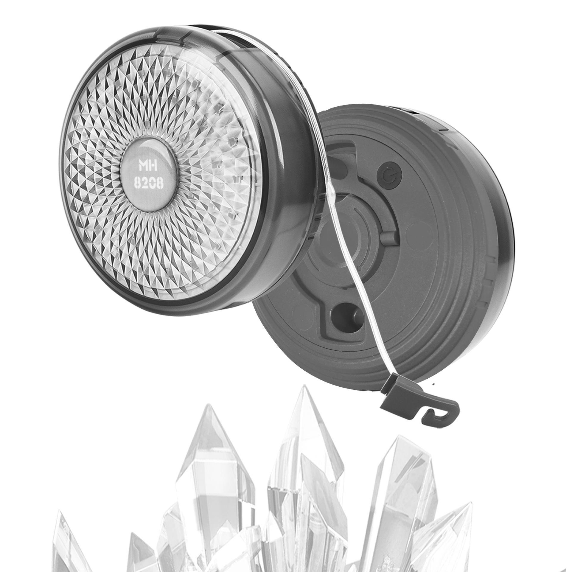 USB Rechargeable LED Camping String Lights with Tent Storage and Tape Measure
