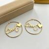 Personalized Name Hoop Earrings 18K Gold Plate Nameplate Hoops Custom Letter Minimalist Hoop Earring Stainless Steel Jewelry