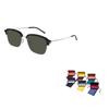 GUCCI Logo Detail Metallic Square Sunglasses Men's Silver