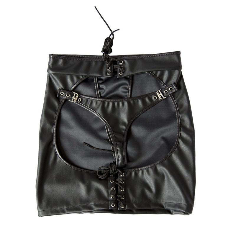 Spanking Whip Skirt PU Leather Open Hip Bondage Sexy Lace Up Erotic Dress S&M Adult Game Sex Toys Costume Adult Toys