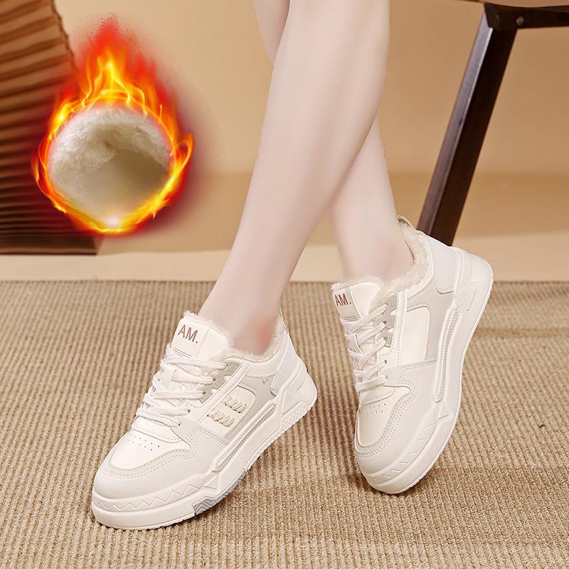 

Женские зимние повседневные кроссовки на толстой платформе с подкладкой из искусственного меха, нескользящие кроссовки для ходьбы со шнуровкой, теплые кроссовки для бега и тенниса с подкладкой из флиса для женщин 39