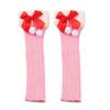 Christmas Fleece Trim Warm Leg Warmers Sweet Plush Balls Bows Knitted Boot Covers Festival Footless Socks for Women