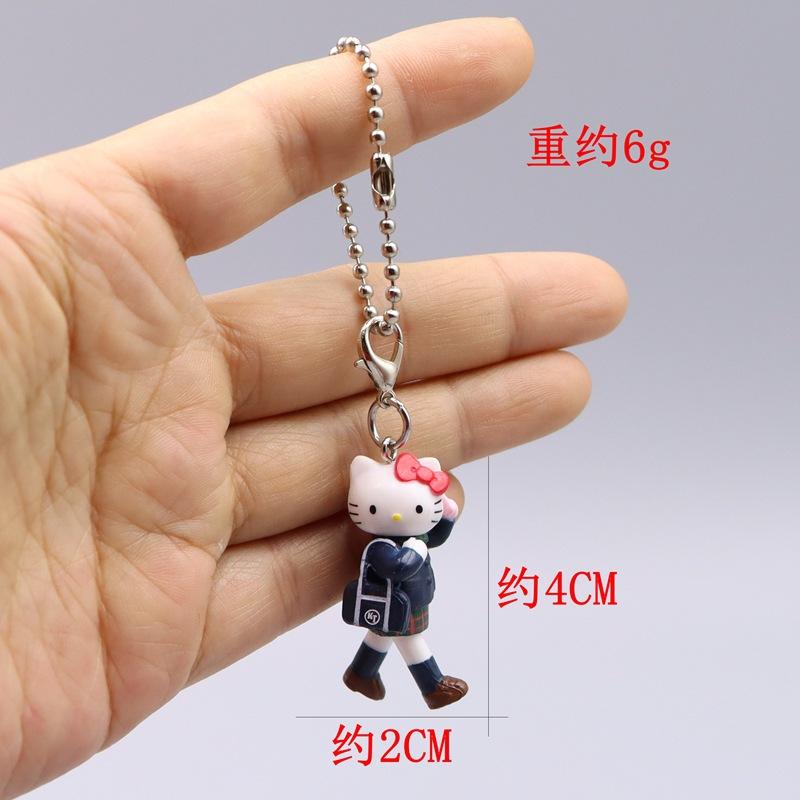 Non-Toxic 1Pcs Cartoon Kawaii Bread Bear Cute Little Yellow Chickek Figures Action Cartoon Keychains Bag Accessories Pendants Gift