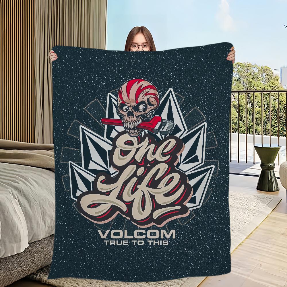 

brand Four seasons warm soft plush blanket suitable for sofa living V-VolcomS room office bedroom travel gift Fashion Flannel 30x40in