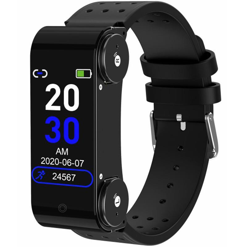 

L890 2-In-1 Smart Watch Bluetooth-compatible Earphone Headset Fitness Tracker Black
