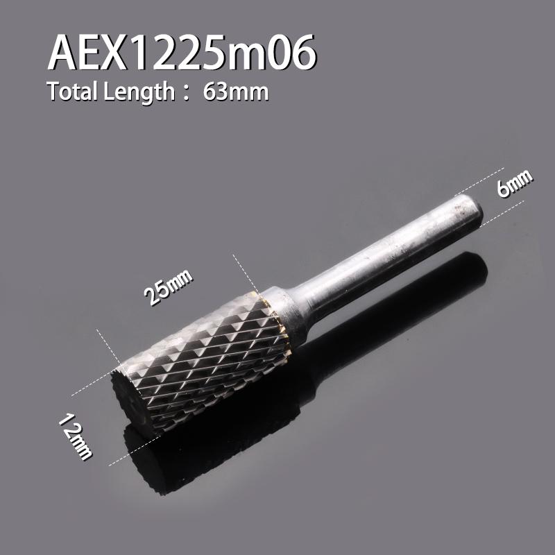 Rotační pilník z wolframové oceli 1ks štěrbina pro kuličky s čepelí na horní straně Válcová fréza ze slitiny karbidu Typ sloupce pro frézu 3-16 mm