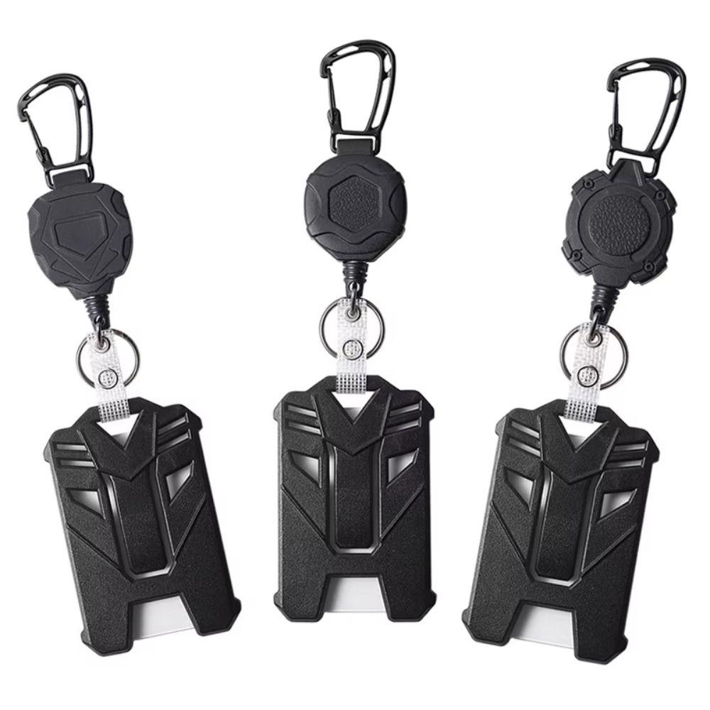Wire Rope ID Card Holder Heavy Duty Bus Card Cover Retractable Badge Reel  Office School