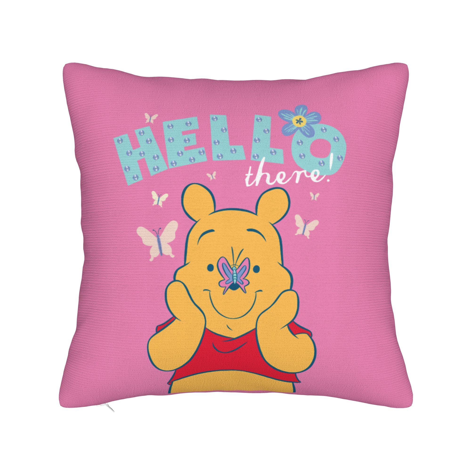 

Cute Cartoon Winnie the Pooh Throw Pillow Cover Polyester Cushions for Sofa , Vintage Pillowcover Home Decor 30cmx30cm