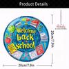 2D Flat "Welcome Back To School" Stained Glass Acrylic Decoration Sign, Home Decor Plaque Hanging Wall Art Decorative Garden Decoration for Room Door