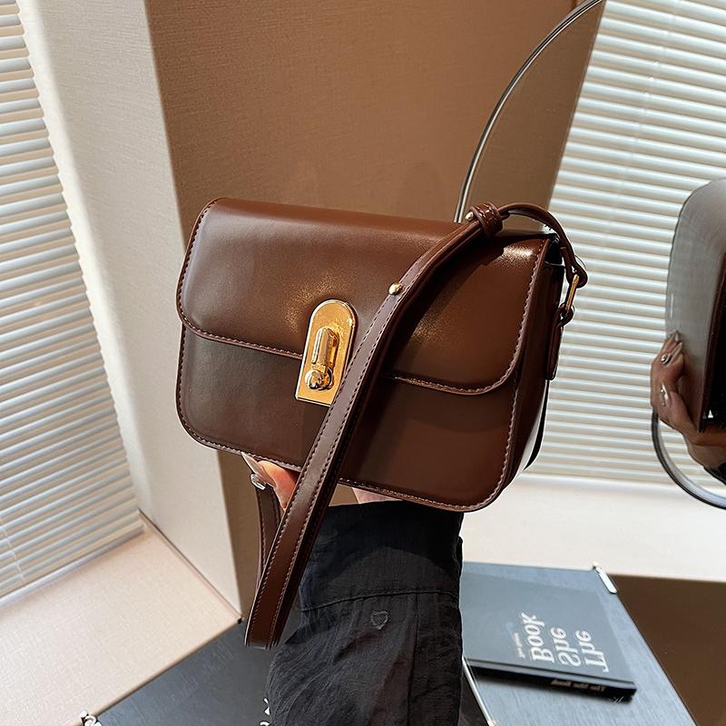 Temperament Red Shoulder Bag for Women Retro Versatile Texture PU Crossbody Bags Korean Popular Small Square Handbags