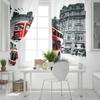 Red Bus London Street Scenery Local Color Window Curtains Scenic Curtains for Living Room Decorative Items Living Room