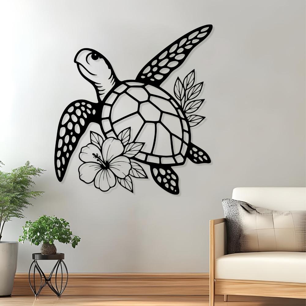 Metall Meeresschildkröte Wandkunst, Eisen Skulptur für Außen Terrasse Garten Zaun, Strand Küsten Haus Dekoration, Wetterfest