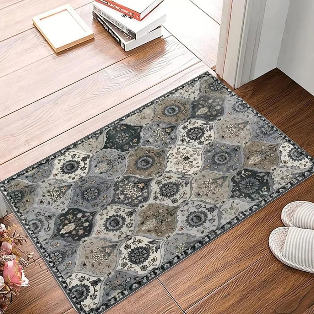 Covor de Flanelă BOHO Persan Vintage Preș pentru Ușa de Intrare Covor pentru Hol Covor Mic Antiderapant Lavabil Rezistent la Murdărie Decor pentru Casă