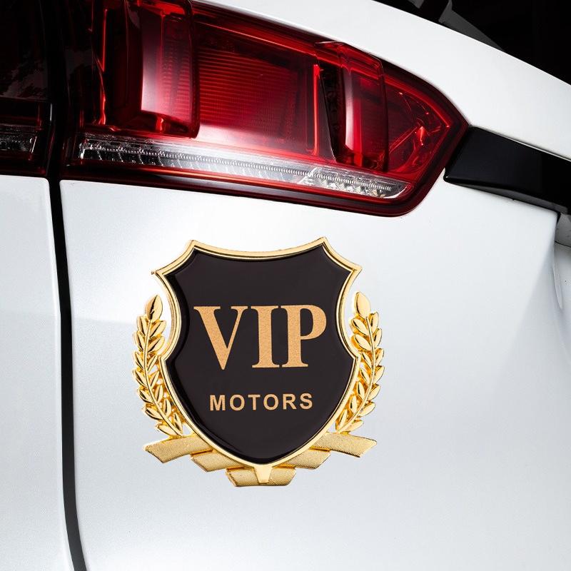 Car Sticker Creative Personality VIP Car Logo Car VIP Word Mark Side Mark Decorative Sticker Modified Metal Tail Mark Sticker