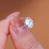 IGOTOS Transparent Fishing Line Moissanite Ring Certified S925 Silver Round Diamond Ring Wedding Band Jewelry for Women