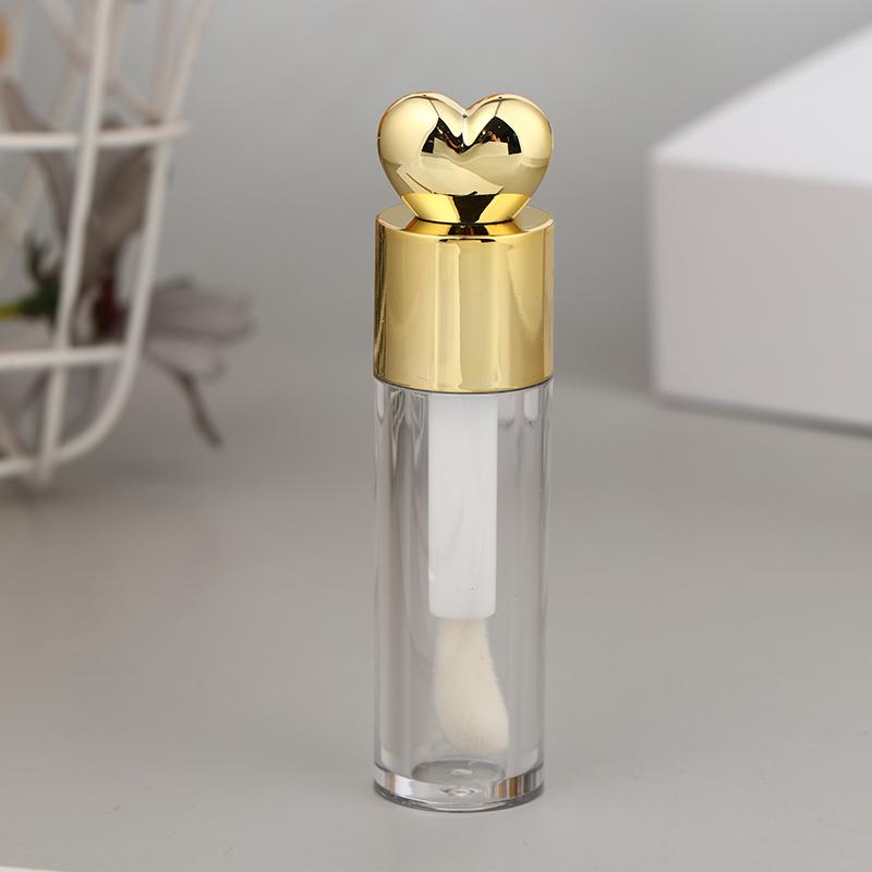 5ml Electroplated Lip Gloss Tube with Large Brush Head Transparent Pink Gold Silver Thick Rod Empty Bottle for Lips Container