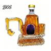 Conversation Starter Decanter Excavator Shape Glass Whiskey Decanter, 3D Vehicle Liquor Bottle with Drip-free Wine Dispenser Stopper, 350ml