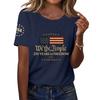 Short Sleeve Crew Neck T-Shirt with We the 250 Years of USA 1776 2026 Print for Women Men