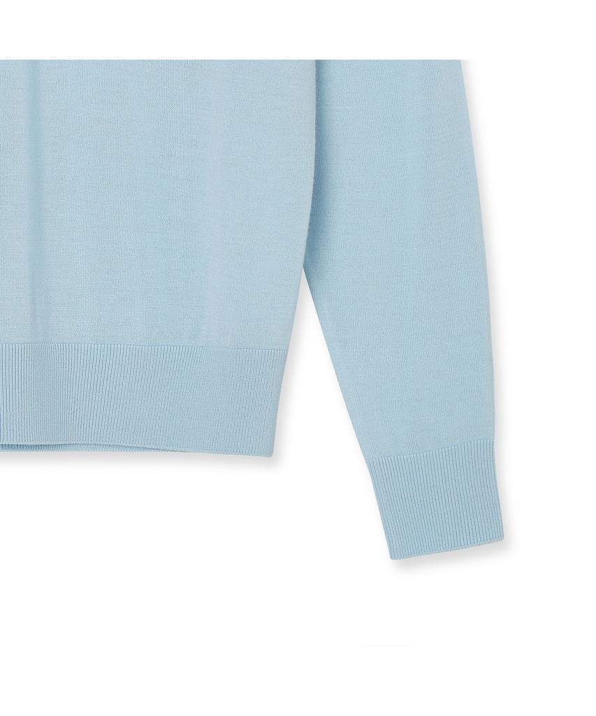 IOLO Silk Blended V-Neck Sweater_Light Blue