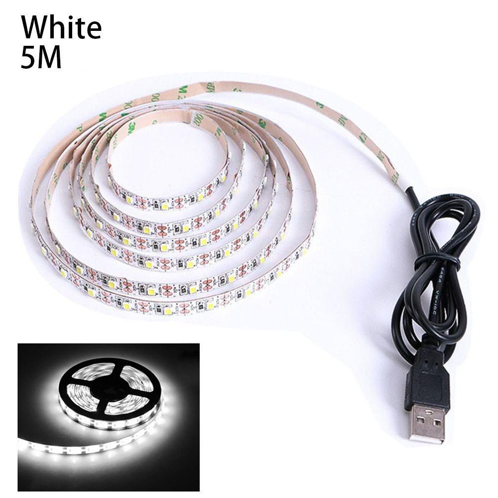 1Pcs Waterproof DC 5V LED String Light White Warm White 1-5m USB Strip Lamp Home Decor Lighting Tape SMD 2835 LED TV Background