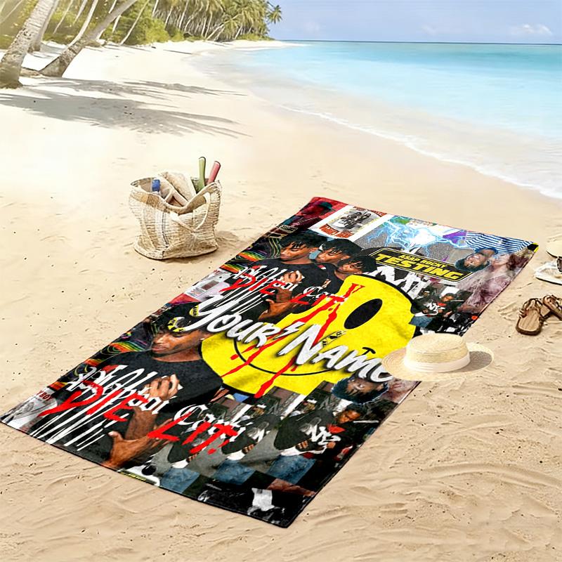 Name Custom Carti Print Beach Towel, Large Soft Quick Dry Towel for Beach Camping Swimming