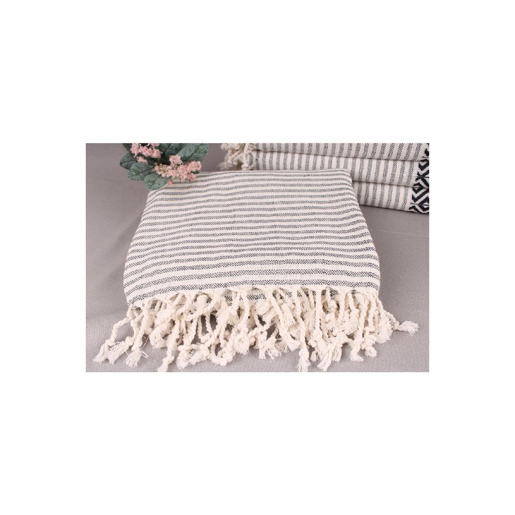 Peshtemal Black 95x190 Cm Cotton Beach Peshtemal Beach Towel