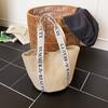 Woven Straw Shoulder Bag With Zipper Closure For Beach And Holiday Use