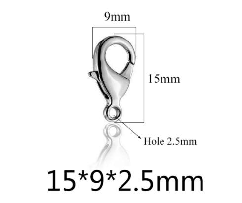 20pcs Grade A Stainless Steel Lobster Clasps Claw Clasps for Bracelet Necklace Jewelry Making Findings 9mm-15mm
