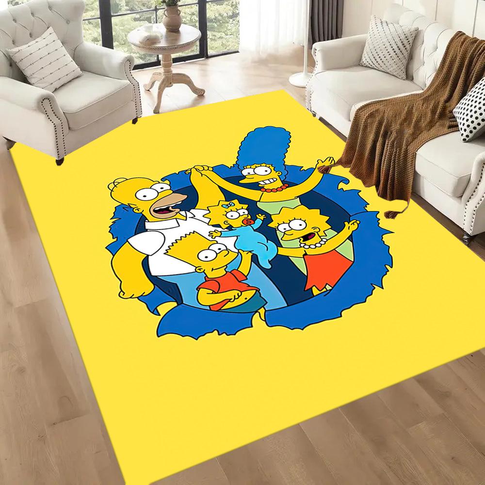 Simpsons Family Gathering Square rugs are a great choice for living rooms, bedrooms, home décor, and as gifts.