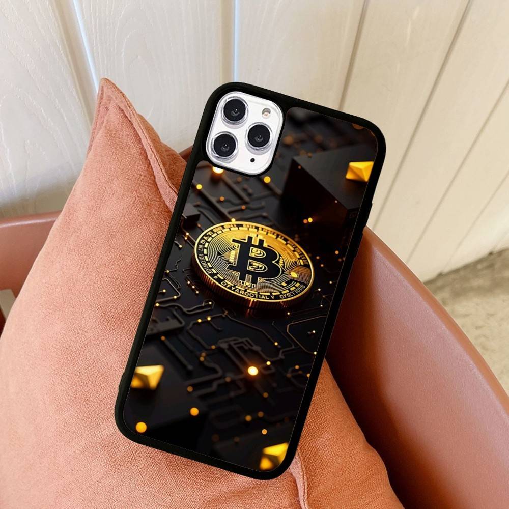 

Luxury B-Bitcoin Phone Case For IPhone 16 Pro Max 15 14 Plus 14 13 12 11 17 PC+TPU Cases Back Cover iPhone 16 pro