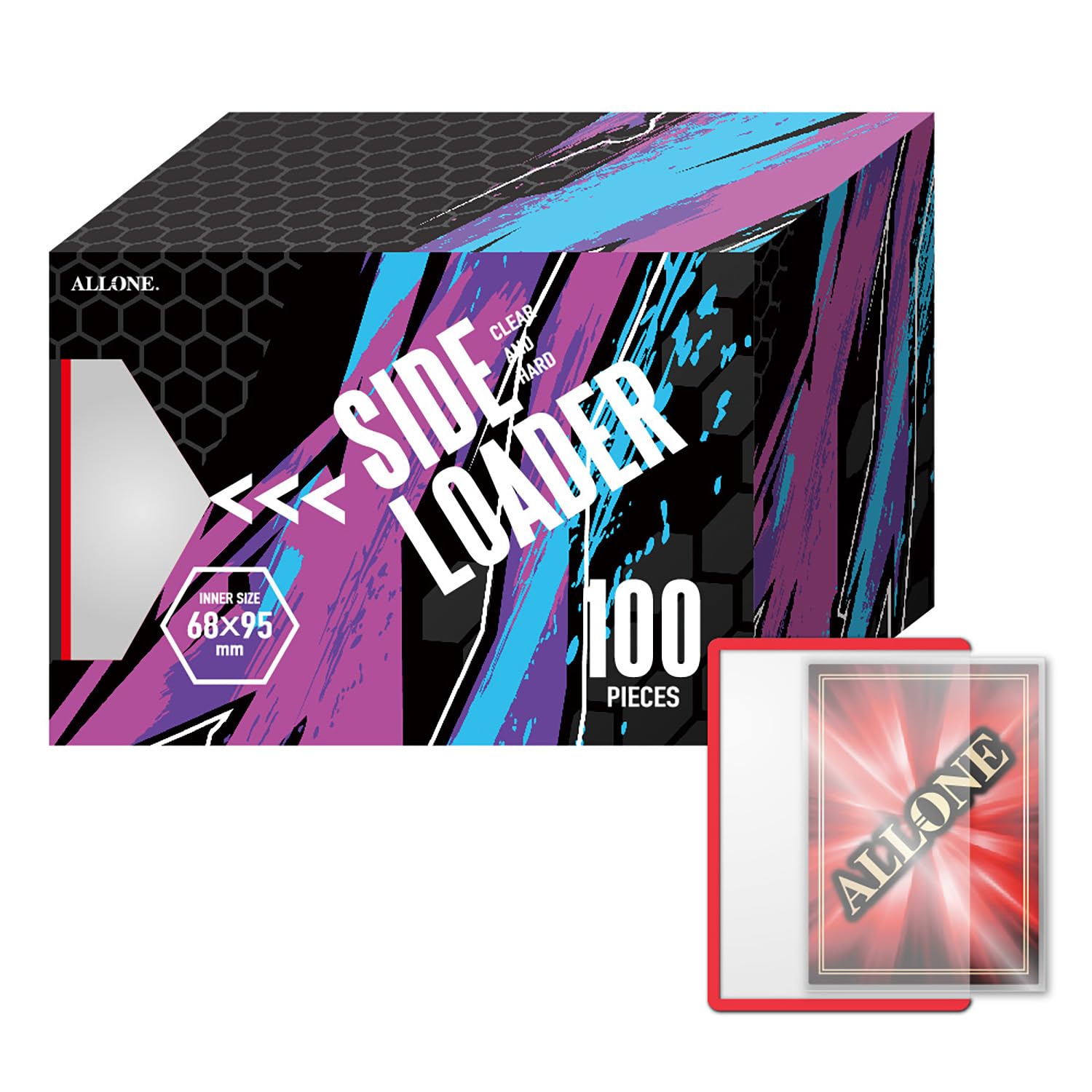 

Allone Боковая загрузка 100 70 x Защищает и хранит торговые карты Pokemon и идеально подходит для отправки по почте в приложениях Marketplace рукава, карты, красный, 100 мм,