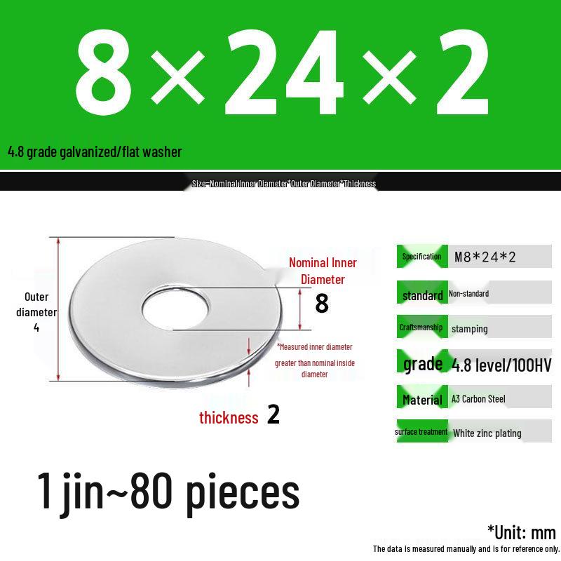 Galvanized Extra Large Thickened Metal Flat Washer (M6-M16)