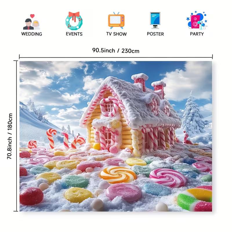 2D Flat Print Magical Candy Land Backdrop for Studio Photoshoot & Live Stream