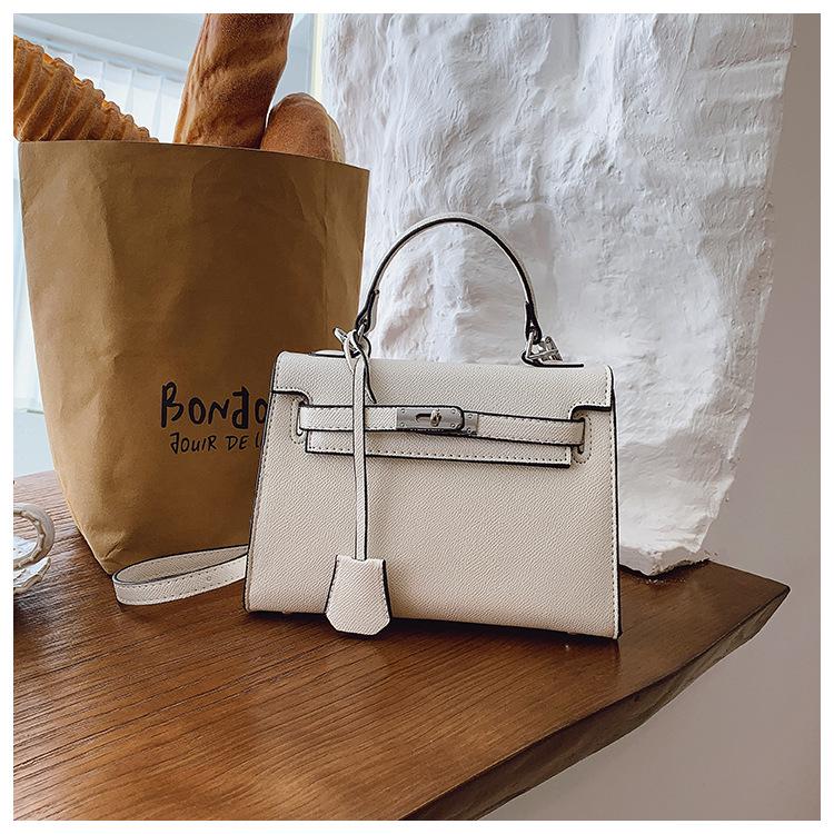 Women's Versatile Lychee Pattern Kelly Bag - Fashionable Large-Capacity Shoulder and Crossbody Handbag