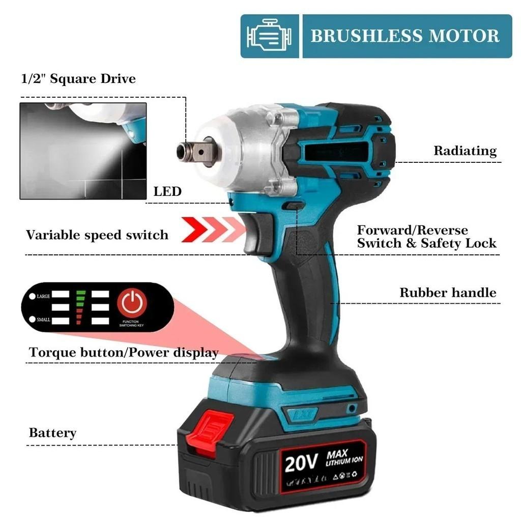 2 SET/ 3 SET/ 4 SET/ 6 SET Household Rechargeable Power Tool Combination With Two Battery Brushless Cordless Tool Sets Portable Electric Combo Kits