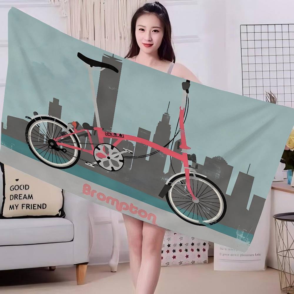 Abstract Art Bicycle Brompton Microfiber Beach Towel Absorbent Quick dry Soft Yoga Swimming Resort Mountain Climbing Towel