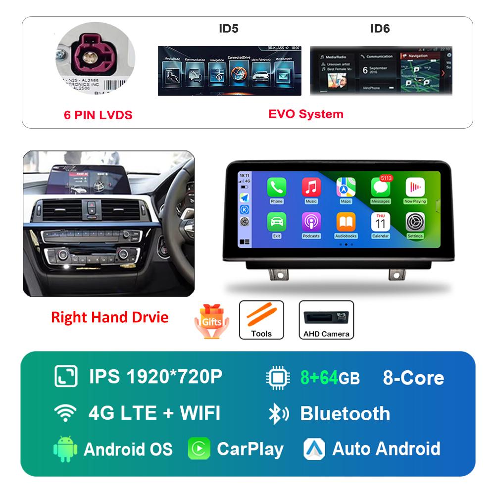 10.25 Inch Right Hand Drvie for BMW 3 /4 Series F30 F31 F32 F33 F34 F36 2013 - 2018 NBT EVOAndroid Car Radio Multimedia Player