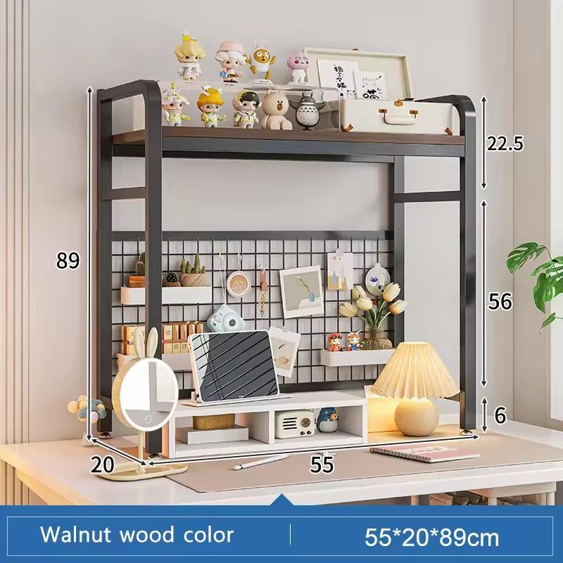 

Книжный шкаф-стеллаж с сеткой, настольный многоярусный кованый железный стеллаж, студенческий компьютерный стол, стол с перфорированной панелью, деревянные полки shelf чёрный